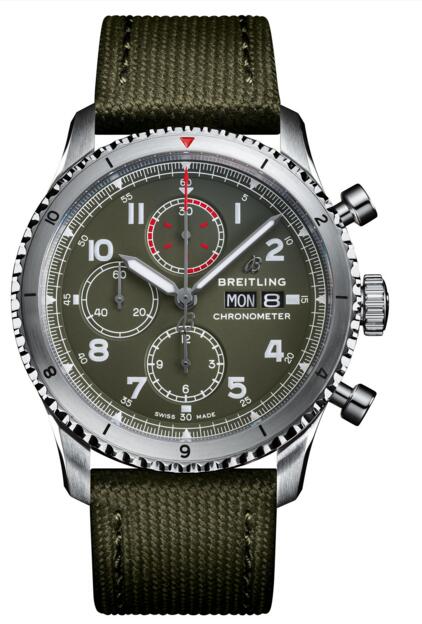 Review Replica Breitling Aviator 8 Chronograph 43 A13316 Curtiss Warhawk watch - Click Image to Close